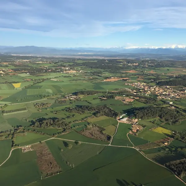 vista aerea en globo costa brava